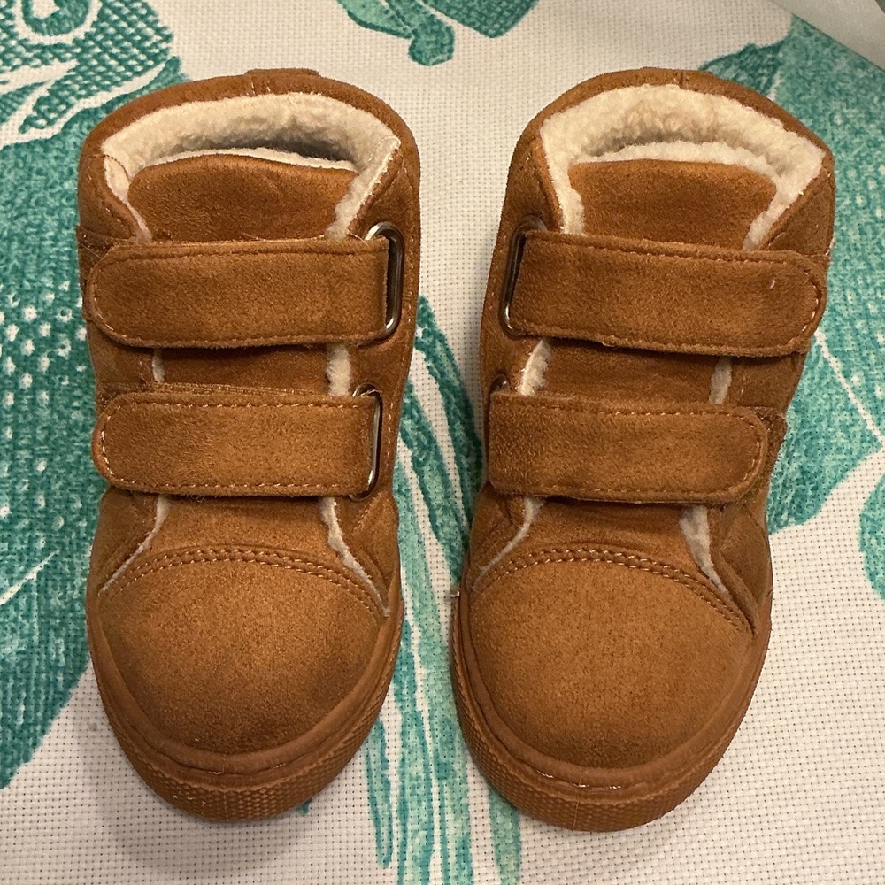 Capelli of New York Brown Kids Boots with Velcro Straps